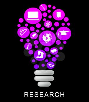 Research Lightbulb Representing Gathering Data And Analysis