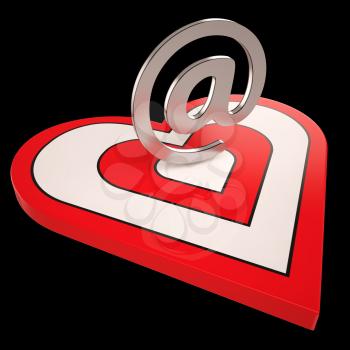 Heart E-mail Showing Valentines Electronic Letter Mail