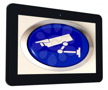 Camera Tablet Showing CCTV and Web Security
