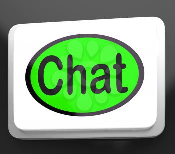 Chat Button Showing Talking Typing Or Texting