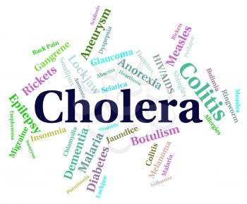 Cholera Disease Showing Poor Health And Word