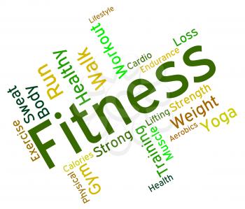 Fitness Words Representing Physical Activity And Gym 