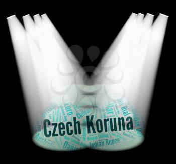 Czech Koruna Showing Worldwide Trading And Wordcloud