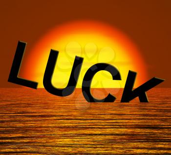 Luck Word Sinking Showing Unlucky And Misfortures