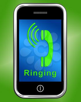 Ringing Icon On Mobile Phone Showing Smartphone Call