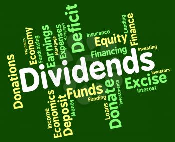 Dividends Word Meaning Stock Market And Text 