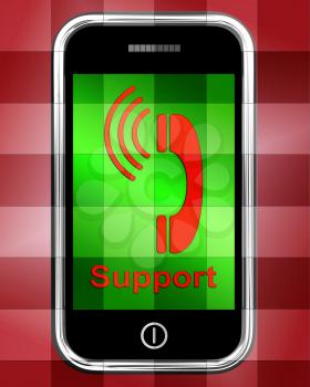 Support On Phone Displaying Call For Advice