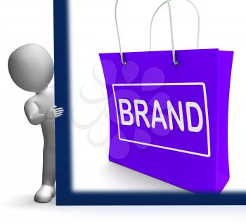 Brand Shopping Sign Showing Branding Trademark Or Label