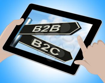 B2B B2C Tablet Meaning Business Partnership And Relationship With Consumers