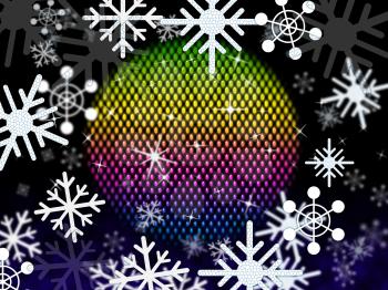 Snowflakes Ball Showing Colors Winter And Festivities
