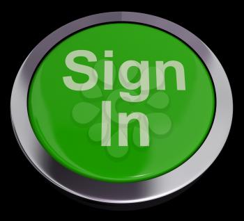 Sign In Button Green Showing Website Logins