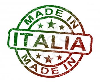 Made In Italia Stamp Showing Product Or Produce From Italy