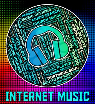 Internet Music Indicating World Wide Web And Web Site