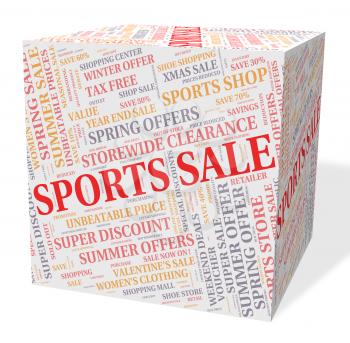 Sports Sale Indicating Physical Recreation And Bargains