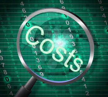 Costs Magnifier Representing Research Charge And Finances