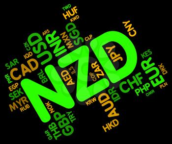 Nzd Currency Showing New Zealand Dollar And New Zealand Dollar