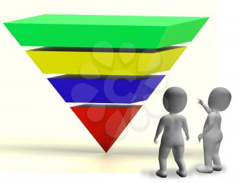 Pyramid With Segments Having Hierarchy Or Progress