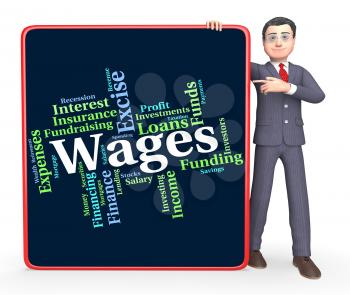 Wages Word Meaning Earns Incomes And Employed