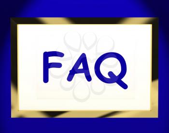 Faq On Screen Showing Assistance Or Frequently Asked Questions Online