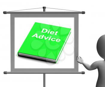 Diet Advice Book Sign Showing Weight loss Knowledge