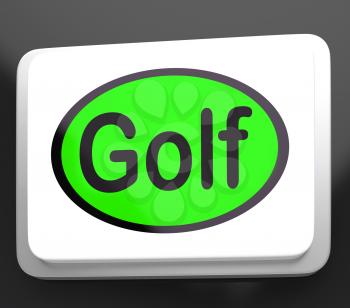 Golf Button Meaning Golfer Club Or Golfing