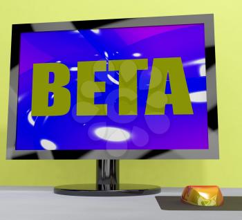Beta On Monitor Showing Testing Software Or Development