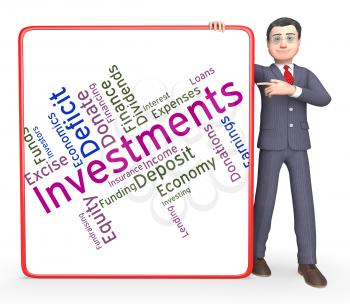 Investments Word Showing Savings Opportunity And Wordcloud 
