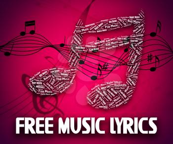 Free Music Lyrics Indicating With Our Compliments And No Charge
