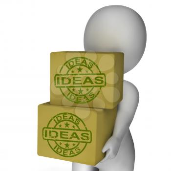 Ideas Boxes Showing Innovation Thinking And Concepts