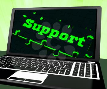 Support On Laptop Shows Online Support And Customer Service
