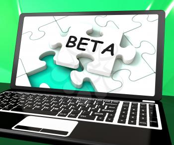 Beta Laptop Showing Online Demo Internet Software Or Development