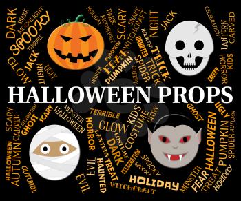Halloween Props Words And Faces Mean Trick Or Treat Accessories