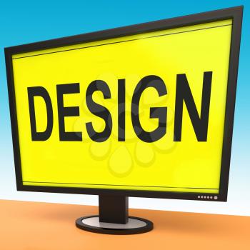 Design On Monitor Showing Creative Artistic Designing