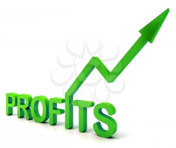 Green Profit Word Showing Income Earned From Business, Success, 