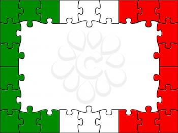 Italy Jigsaw Showing Empty Space And Italian