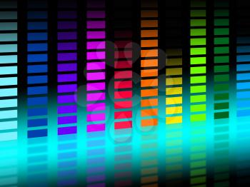 Colorful Soundwaves Background Showing Musical Songs And DJ
