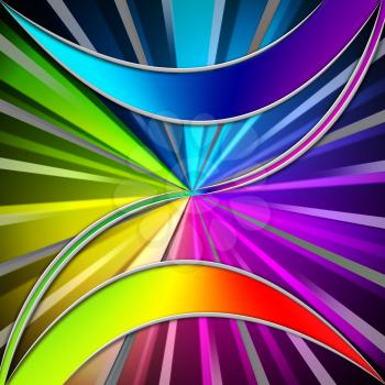 Colorful Leaves Background Meaning Plant And Rainbow Rays
