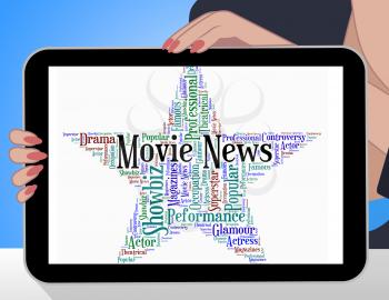 Movie News Representing Picture Show And Headlines