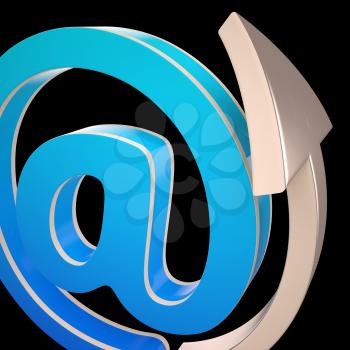 At-Symbol Showing Electronic Mail Correspondence Through Web