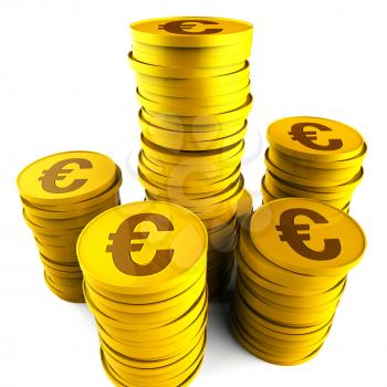 Euro Savings Representing Increase Monetary And Saved