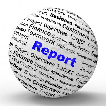 Report Sphere Definition Showing Progress Statistics And Financial Review