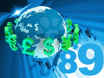 Pounds Euros Representing Worldwide Trading And Usd