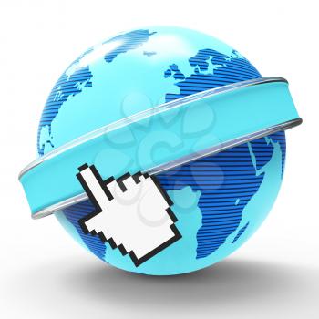 Global Internet Representing World Wide Web And Website