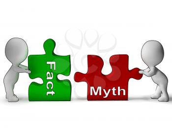 Fact Myth Puzzle Showing Fact Or Mythology