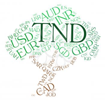 Tnd Currency Indicating Tunisian Dinar And Broker