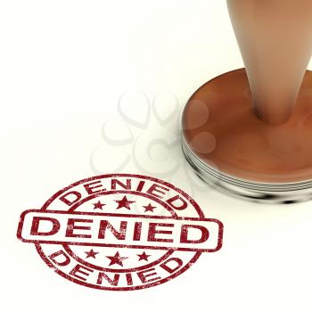 Denied Stamp Showing Rejection Or Refusal