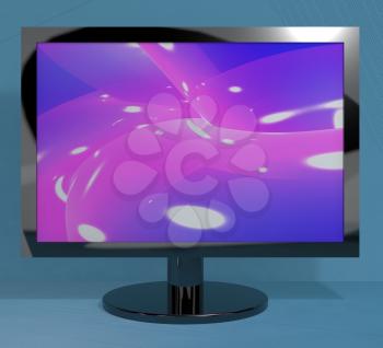 TV Monitor On Stand Representing High Definition Television Or HDTVs