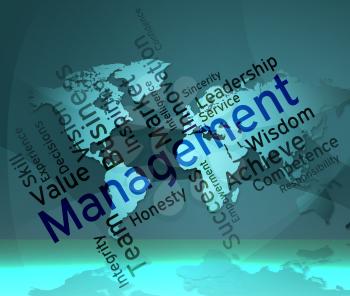 Management Words Representing Wordcloud Bosses And Company 