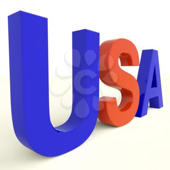 Usa Word As Sign For America And Patriotism 