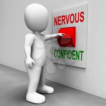 Nervous Confident Switch Showing Nerves Or Confidence